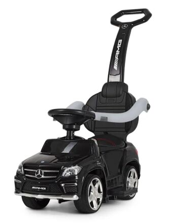 Дитяча машинка каталка толокар Bambi M 3186 L-4 Mercedes з батьківською ручкою синій