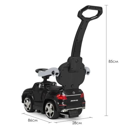 Дитяча машинка каталка толокар Bambi M 3186 L-4 Mercedes з батьківською ручкою синій