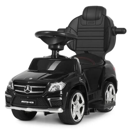 Дитяча машинка каталка толокар Bambi M 3186 L-4 Mercedes з батьківською ручкою синій