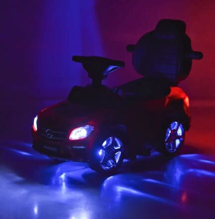 Дитяча машинка каталка толокар Bambi M 3186 L-4 Mercedes з батьківською ручкою синій