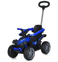 Дитяча каталка-толокар з батьківською ручкою M 5782EL-4 м'яке сидіння, музика, світло, bluetooth, синій