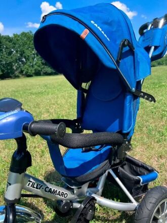 Дитячий велосипед коляска триколісна TILLY CAMARO T-362/2 з ігровою панеллю / колір синій
