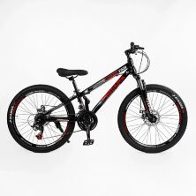 Спортивний велосипед 24 дюйми Corso «PRIMARY» PRM-24104 рама 11" Saiguan 21 швидкість чорний