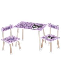 Дитячий дерев'яний столик з двома стільцями M 501-6 "Куромі та український алфавіт"