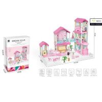 Будиночок пластиковий для ляльок 556-40A ляльковий Дім Трехрехэтажный "Dream Villa" з аксесуарами (184 предмета)**