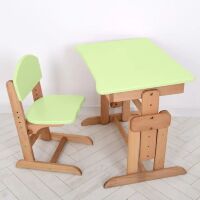 Дитяча дерев'яна регульована парта зі стільчиком 04-031GREEN Зелена**