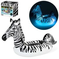 Надувний пліт Матрац для плавання з ручками BESTWAY 41406 "Зебра" Пляжний шезлонг з LED-підсвіткою 254-142 см