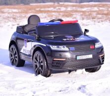 Дитячий електромобіль Машина M 4842EBLR-1-2 "Поліція" на EVA колесах зі шкіряним сидінням / чорна
