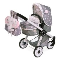 Коляска дитяча для ляльок класична прогулянкова DeCuevas 80535 люлька переноска сіра
