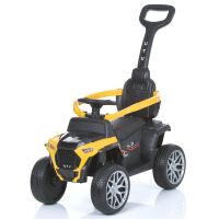 Дитяча каталка толокар Bambi Racer M 4802EL-6 машина з батьківською ручкою, м'яке сидіння, музика / жовта