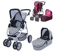 Коляска для ляльок класична 2в1 CARRELLO AVANTI 9662 PINK Лялькова з люлькою та сумкою