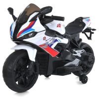 Дитячий електромобіль мотоцикл BMW M 5036EL-1 MP3+USB, AUX, BLUETOOTH, шкіряне сидіння / білий