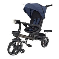 Триколісний велосипед-коляска TURBOTRIKE MT 1002-9поворотне сидіння, сумка, складане кермо, синій