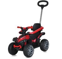 Дитяча каталка-толокар з батьківською ручкою M 5782EL-3 м'яке сидіння, музика, світло, bluetooth, червоний