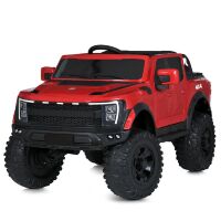 Дитячий двомісний електромобіль Джип M 5833EBLR-3 Ford шкіряне сидіння, 4 мотори, червоний