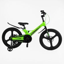 Дитячий магнієвий велосипед 20 дюймів Corso CONNECT MG-20269 з додатковими колесами литі диски зелений