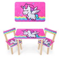 Дитячий стіл з двома стільчиками Bambi 501-64 Єдиноріг**