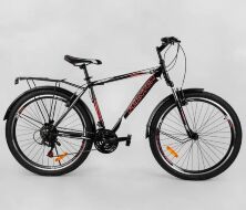 Спортивний велосипед MTB Corso 23397 PHANTOM колеса 26д/ Sun Run 21 швидкість з крилами і багажником / чорний