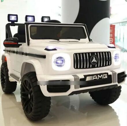 Дитячий двомісний електромобіль машина джип Mercedes 4WD T-7848 на EVA колесах білий