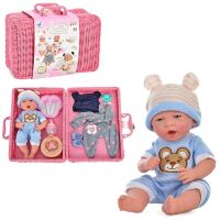 Пупс функціональний пупсик A691A Лялька карапуз c аксесуарами (одяг) / в валізі**