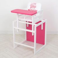 Дитячий дерев'яний Стільчик-трансформер для годування Color малиновий. Столик та стільчик для дівчинки
