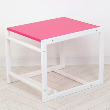 Дитячий дерев'яний Стільчик-трансформер для годування Color малиновий. Столик та стільчик для дівчинки