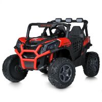 Дитячий двомісний електромобіль Джип M 5724EBLR-3 Баггі 4 мотори, шкіряне сидіння, музика, світло, червоний