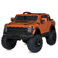 Дитячий двомісний електромобіль Джип M 5833EBLR-7 Ford шкіряне сидіння, 4 мотори, помаранчевий