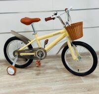 Дитячий алюмінієвий двоколісний велосипед 14 дюймів Maraton M01 з кошиком жовтий