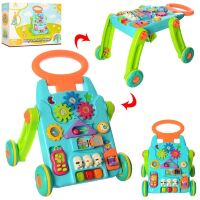 Каталка-ходунки-штовхач 869-15A Ігровий центр + столик з пианином (трещітка телефон-пищалка)**