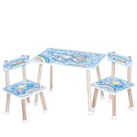 Дитячий дерев'яний столик з двома стільцями M 501-1 "Куромі Зайчик"