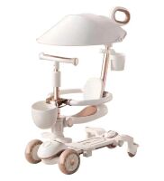 Триколісний самокат-трансформер 4в1 з ручкою для батьків та козирком від сонця Maraton 8028 White