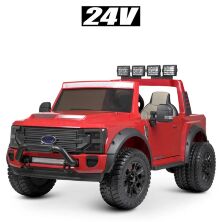 Дитячий двомісний електромобіль Джип Ford M 4790EBLR-3(24V) на ЄВА колесах / світло музика / червоний**