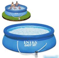 Надувний круглий басейн INTEX 28122 з катриджним фільтр-насосом / розмір 305-76 см / об'єм 3854л