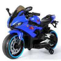 Дитячий електромобіль мотоцикл BMW M 5036EL-4 MP3+USB, AUX, BLUETOOTH, шкіряне сидіння / синій