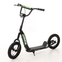 Самокат підлітковий двоколісний iTrike SR2-043-1-B надувні колеса з ручним гальмом чорний**