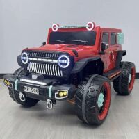 Дитячий двомісний електромобіль Джип M 5831EBLR-3 Jeep Hurricane, шкіряне сидіння, 4 мотори, червоний