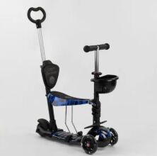 Триколісний самокат з сидінням і батьківською ручкою 5 в 1 18496 Best Scooter абстракція / колеса ПУ