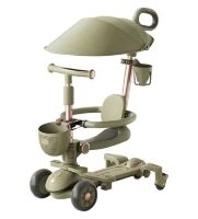 Триколісний самокат-трансформер 4в1 з ручкою для батьків та козирком від сонця Maraton 8028 Olive