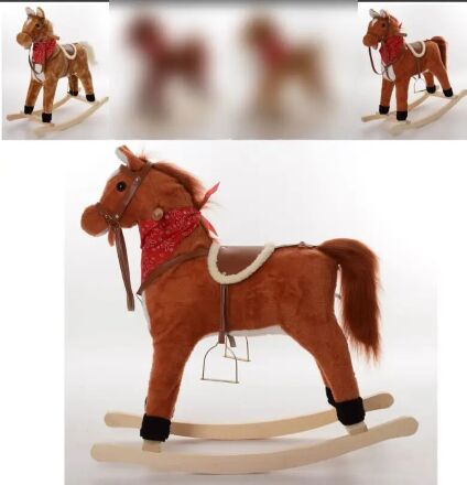 Качалка-каталка Конячка м'яка музична MP 0080 рухає ротом на батарейках (4 кольори)