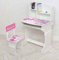 Дитяча парта регульована шкільна зі стільцем 904-137 малюнок Єдиноріг**