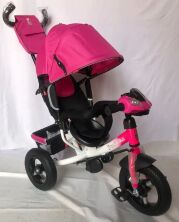 Велосипед коляска триколісна Best Trike 3390/47-204 на надувних колесах / є ФАРА з USB / помаранчева