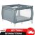 Дитячий ігровий квадратний Манеж CARRELLO Grande CRL-11504/1 Ash Grey з твердим дном/сірий