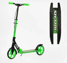 Складаний двоколісний алюмінієвий самокат Best Scooter 19015 SHARK з амортизатором і ручним гальмом