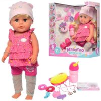 Лялька пупс для дівчинки функціональна BLS001B-S-UA пляшечка гребінець заколочки п'є-обсикається**