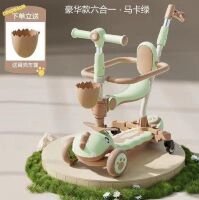 Самокат 5 в 1 Dino оливковий (з батьківською ручкою та бортиком, доповн. колеса, музика, підсвічування платформи)