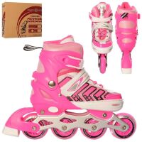 Ролики PROFI A4137-M-P розсувні розмір 35-38 устілка 21 см рама алюміній рожеві