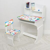 Дитяча парта регульована шкільна зі стільцем 904-106 біла Кольору**