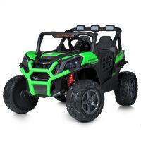 Дитячий двомісний електромобіль Джип M 5724EBLR-5 Баггі 4 мотори, шкіряне сидіння, музика, світло, зелений