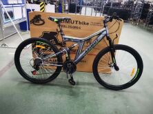 Гірський спортивний двопідвісний велосипед AZIMUT Blackmount 26 дюймів GFRD / SHIMANO / сіро-зелений